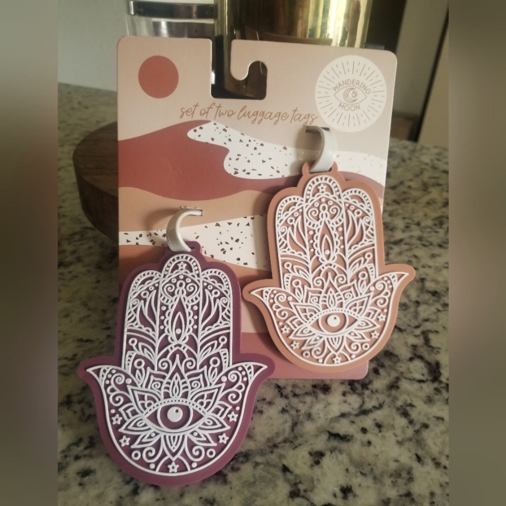 Wandering Moon Hamsa Hand Luggage Tags